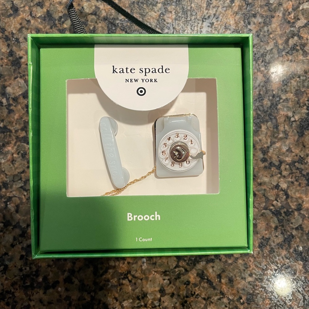 Kate Spade x Target Blue and Gold Telephone Brooch